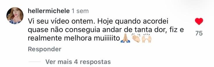 Feedback de seguidor sobre melhora na lombar